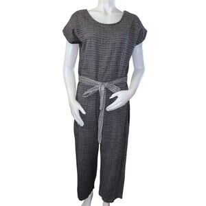 Ace & Jig Jumpsuit Geometric Print Romper Cotton Black/Gray Short Sleeve Small